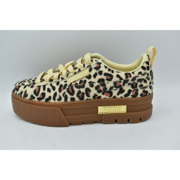 Puma Womens Size 7 Mayze SE Gold Leopard Platform Fashion Sneakers 382910 01 - Picture 3 of 10